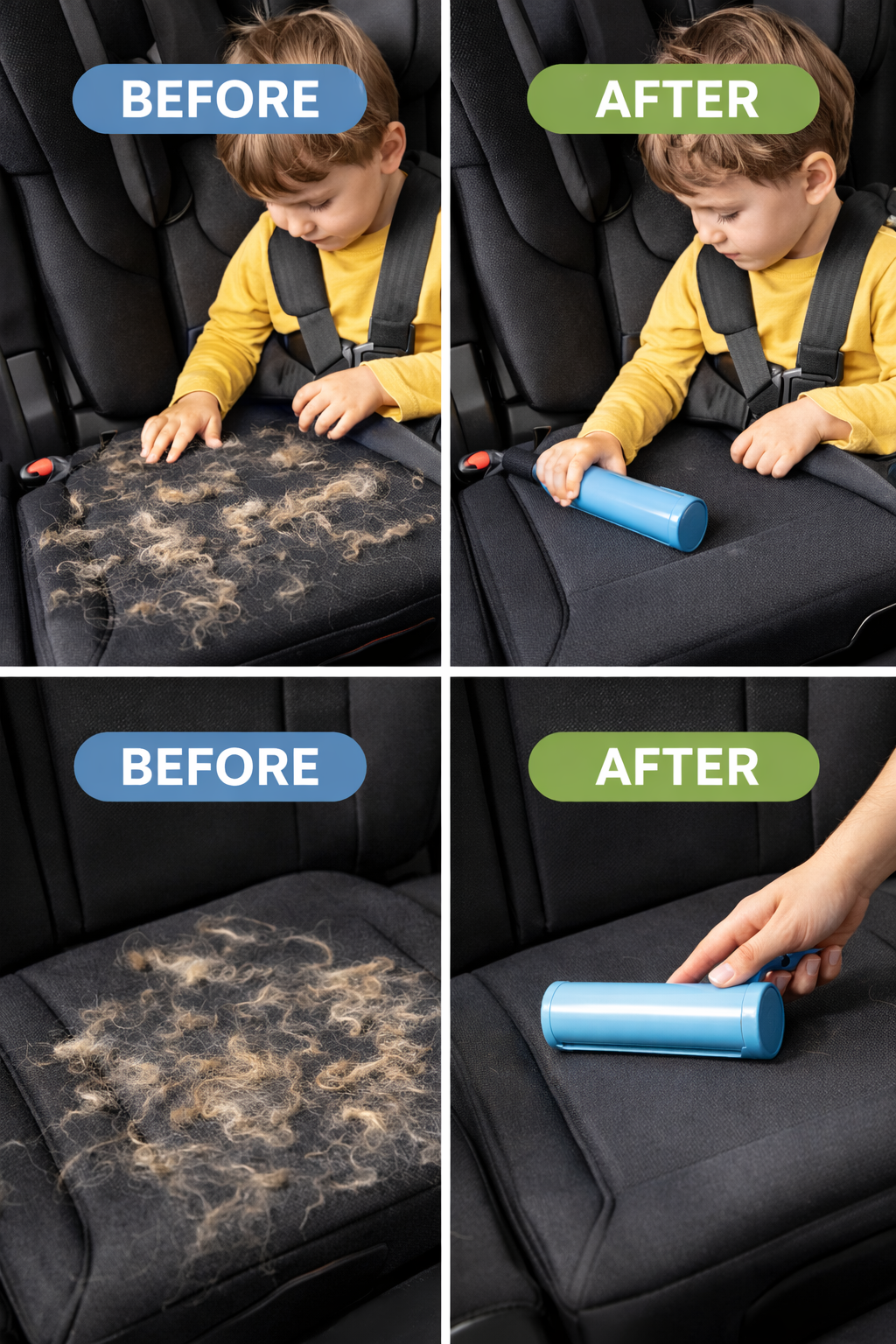 Remove Pet Hair in Seconds – Reusable Fur Roller (No Batteries Needed)