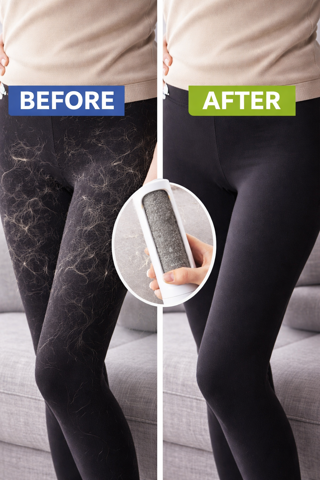 Reusable Pet Hair Remover Roller – Remove Dog & Cat Hair from Couch, Bed & Car