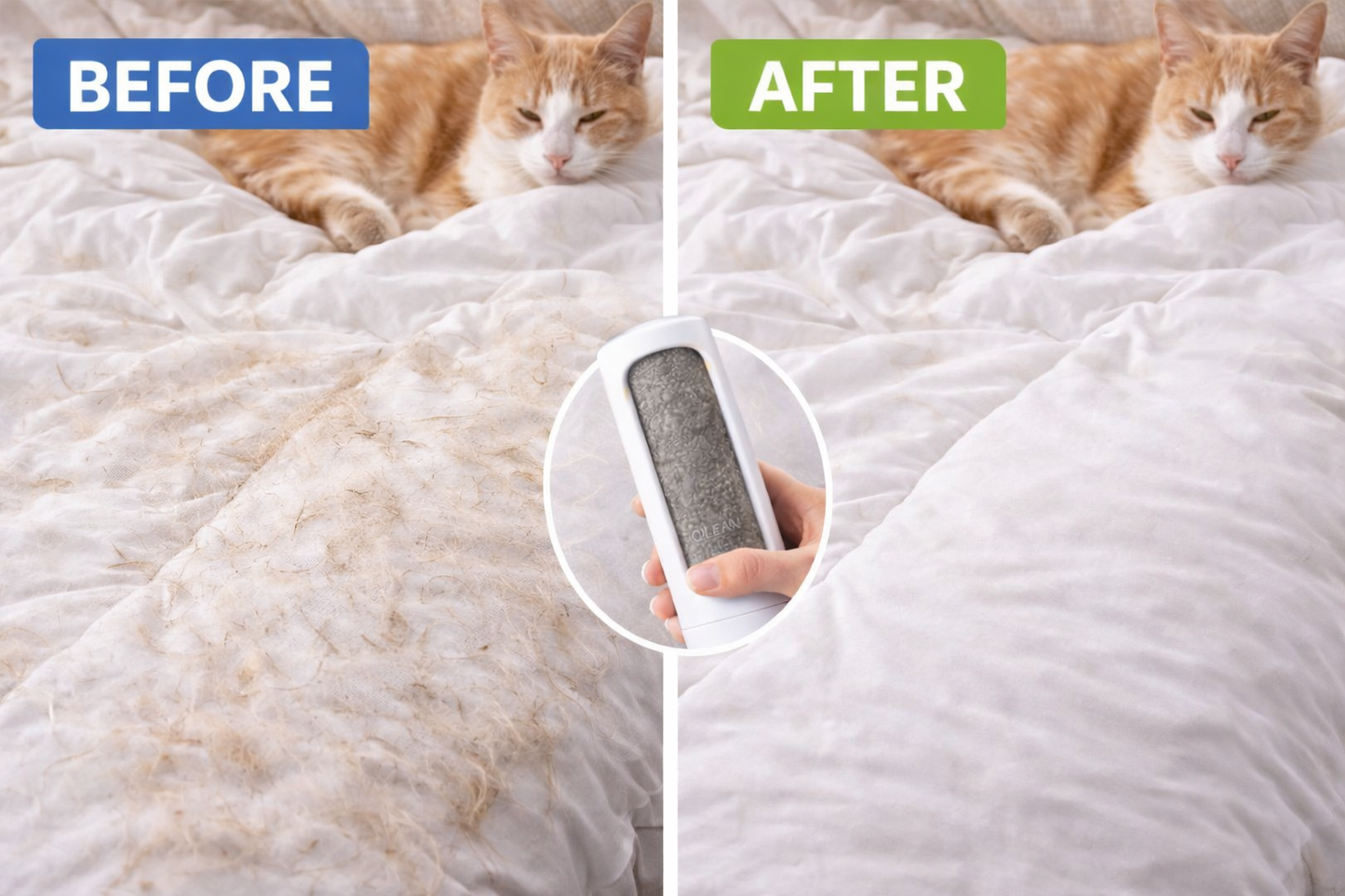 Reusable Pet Hair Remover Roller – Remove Dog & Cat Hair from Couch, Bed & Car