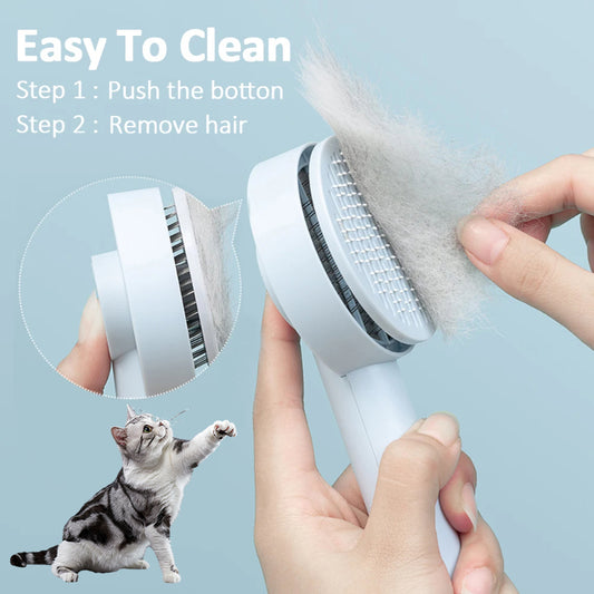 Self-Cleaning Pet Grooming Brush – Easy Hair Remover for Dogs & Cats🐻