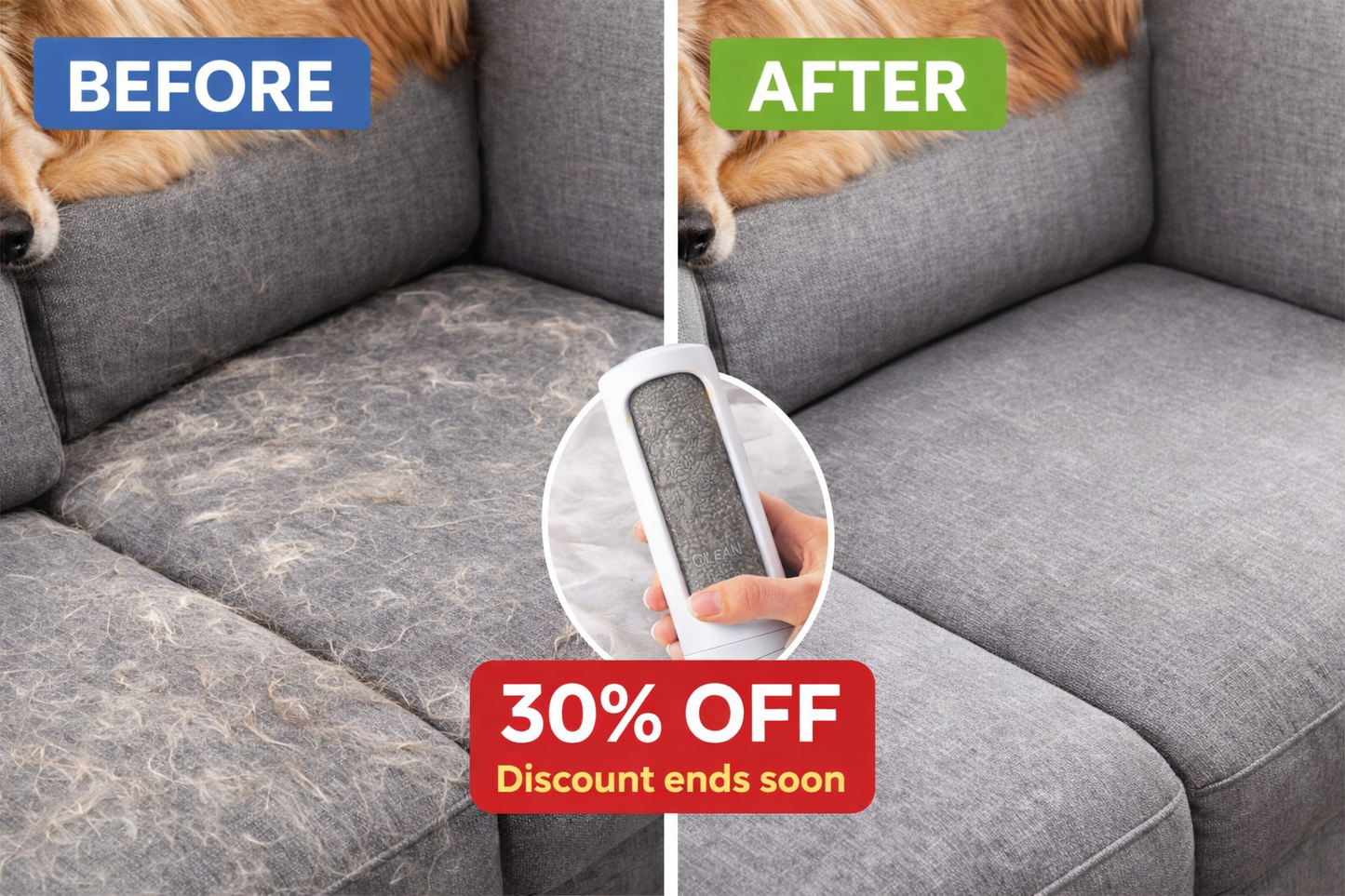 Reusable Pet Hair Remover Roller – Remove Dog & Cat Hair from Couch, Bed & Car