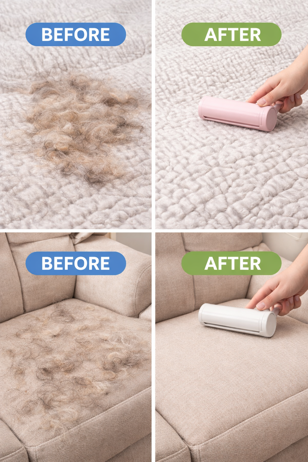 Remove Pet Hair in Seconds – Reusable Fur Roller (No Batteries Needed)