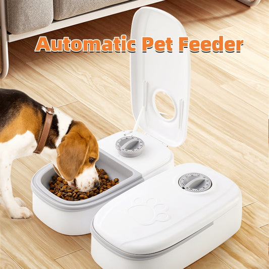 Automatic Timed Pet Feeder for Cats & Dogs (Single or Double Bowl)